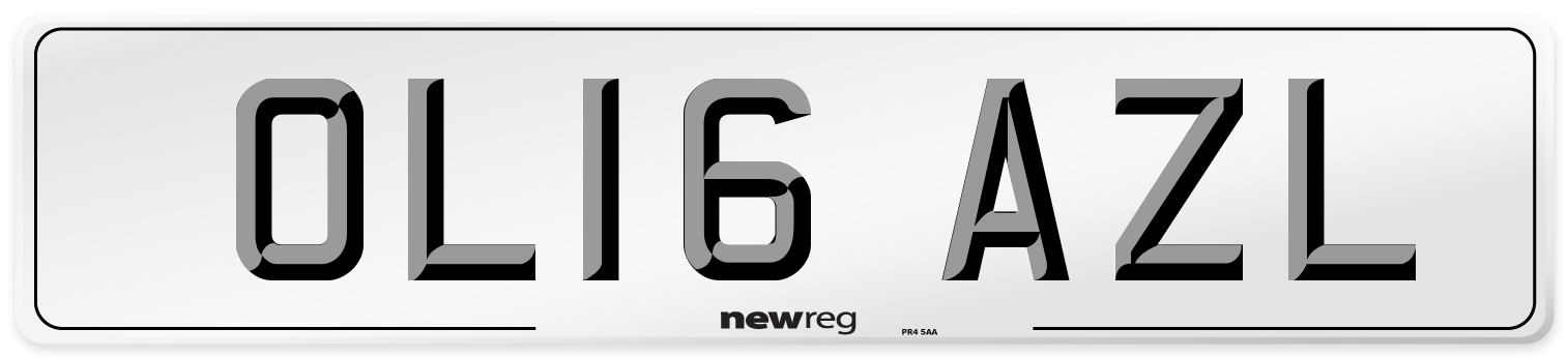 OL16 AZL Number Plate from New Reg